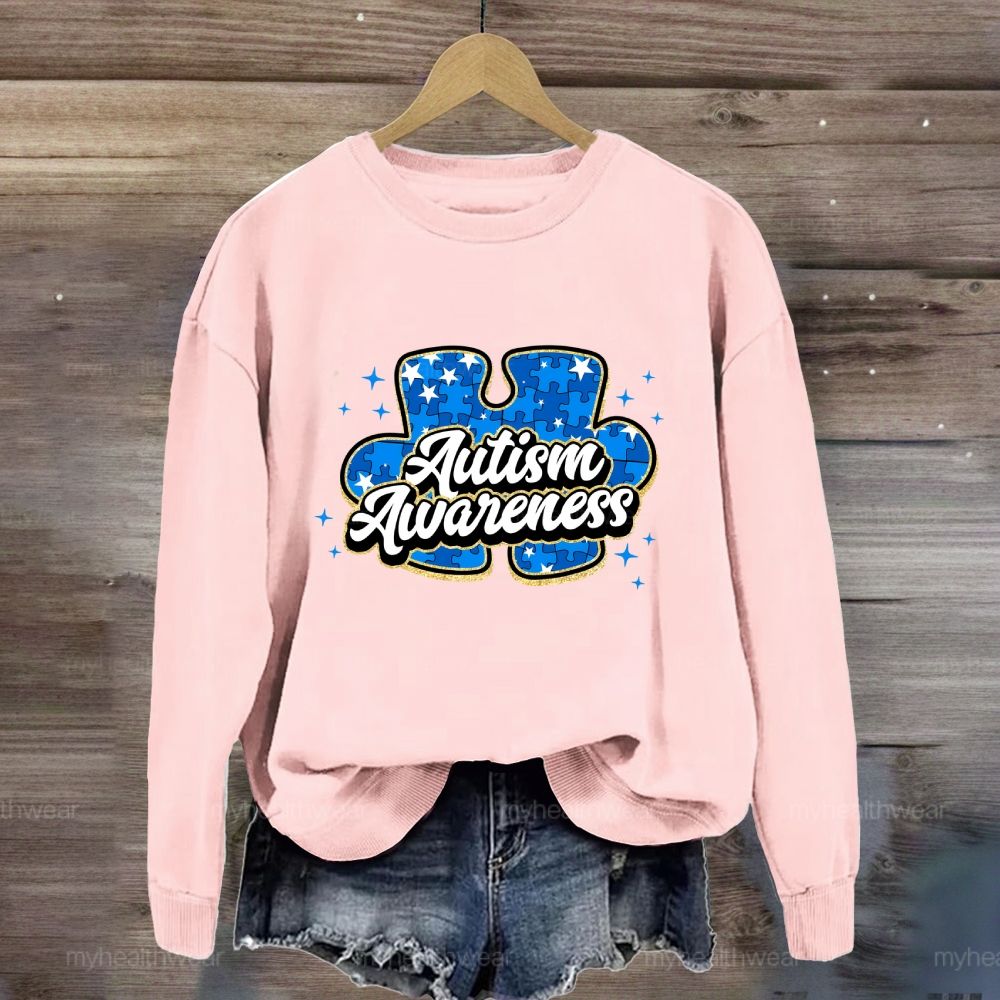 Autism Awareness Blue Puzzle Sweatshirt