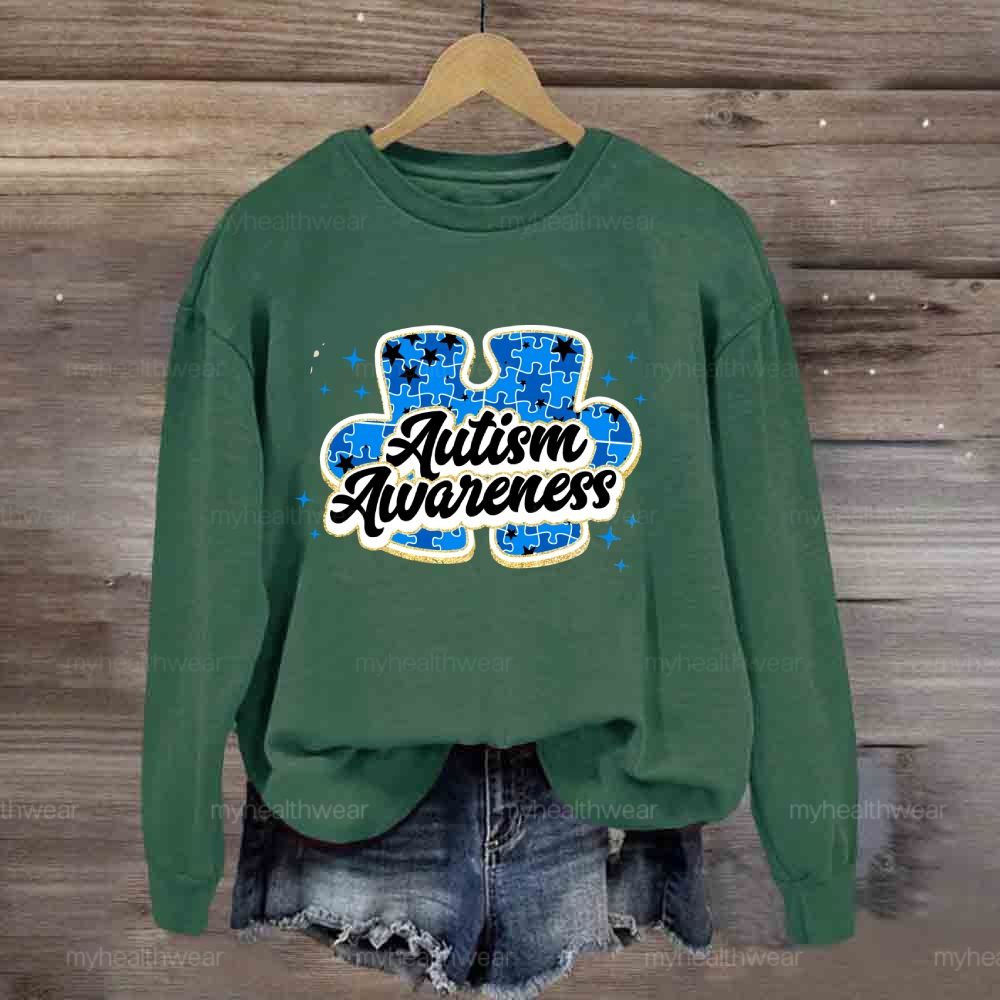 Autism Awareness Blue Puzzle Sweatshirt