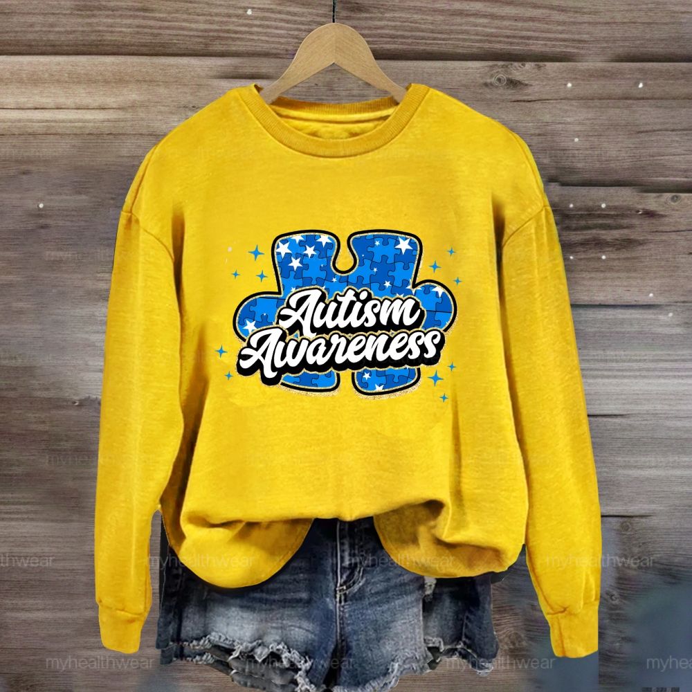 Autism Awareness Blue Puzzle Sweatshirt
