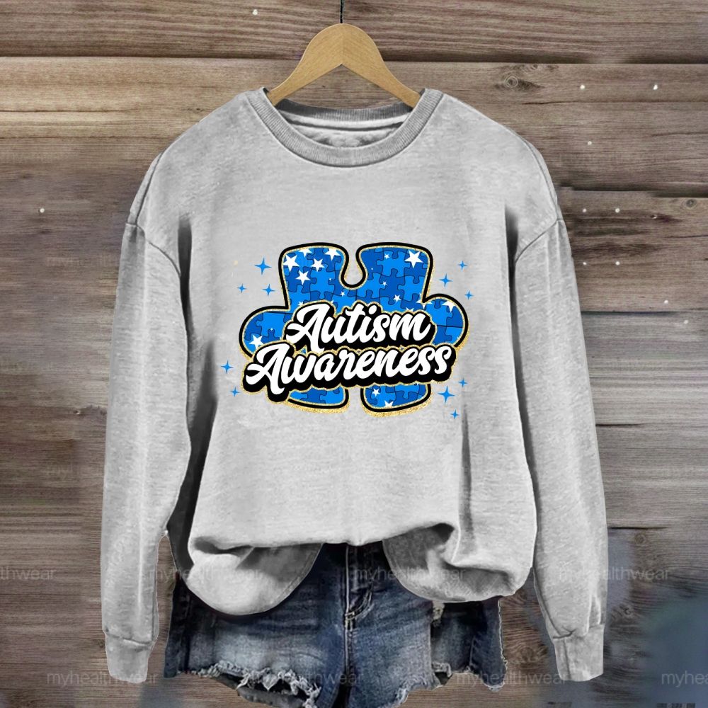 Autism Awareness Blue Puzzle Sweatshirt