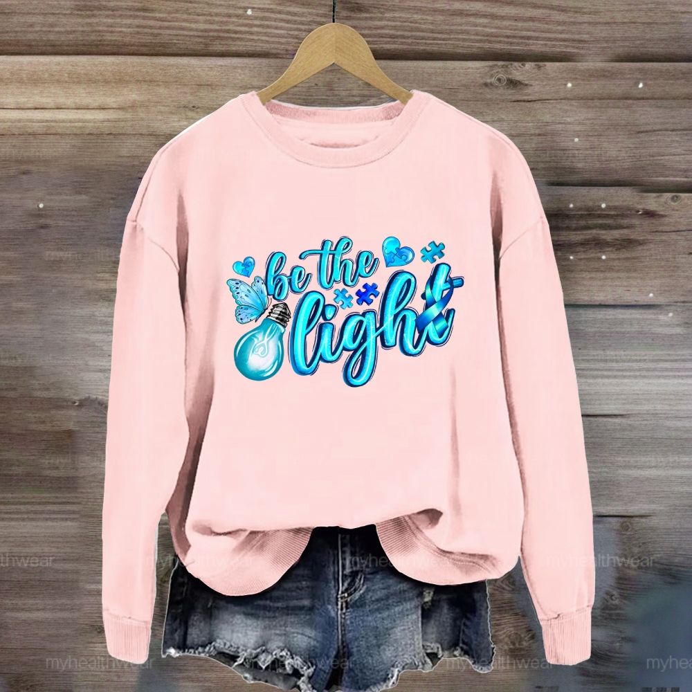 Be The Light Puzzle Butterfly Sweatshirt