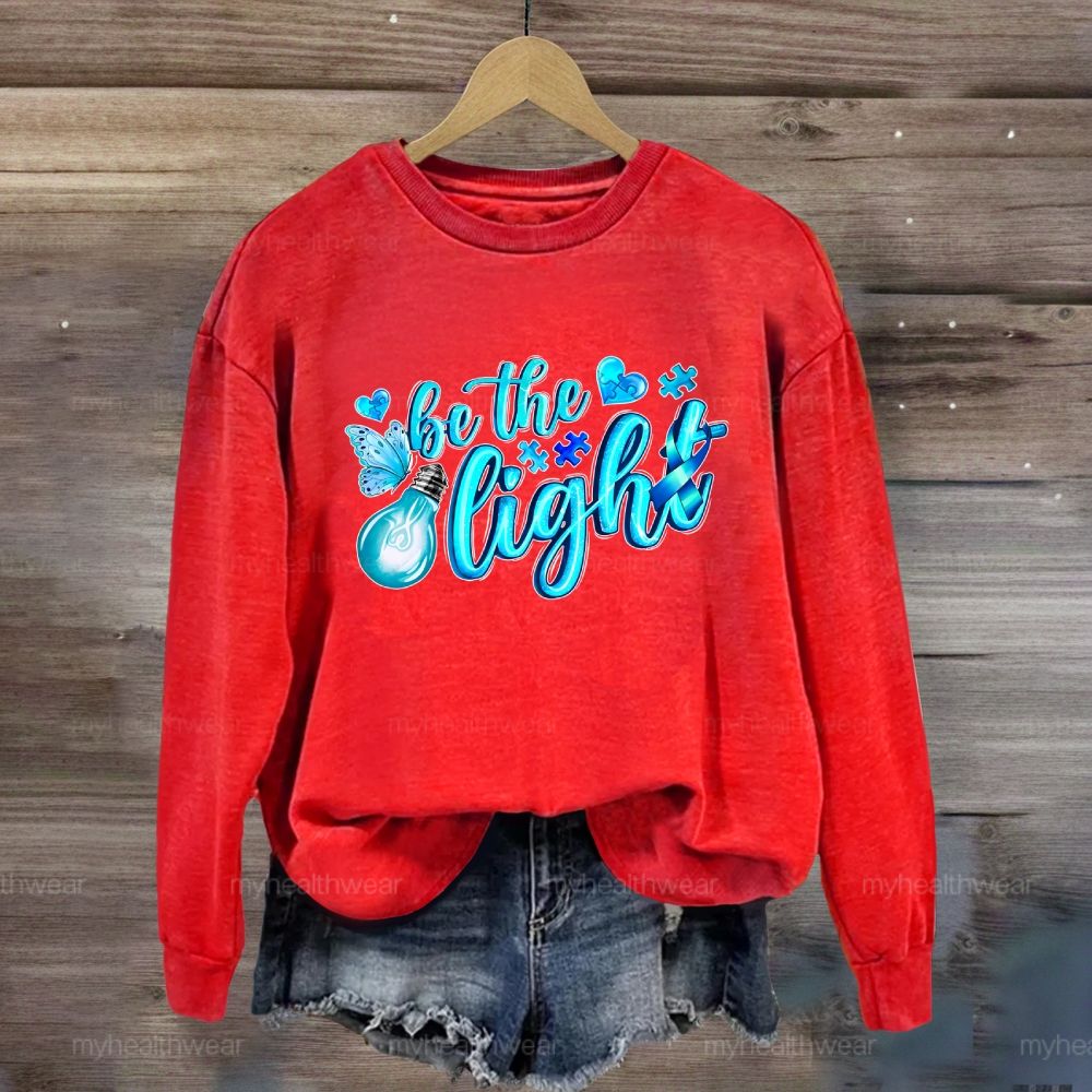 Be The Light Puzzle Butterfly Sweatshirt