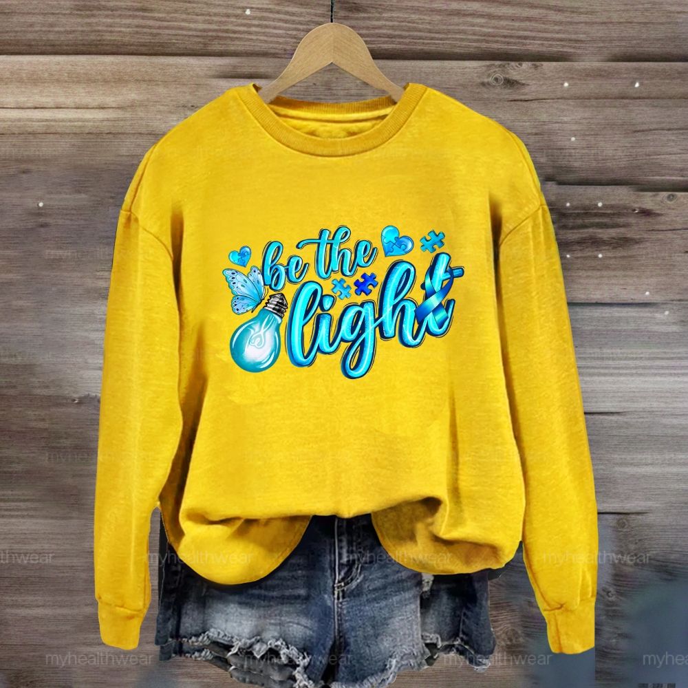 Be The Light Puzzle Butterfly Sweatshirt