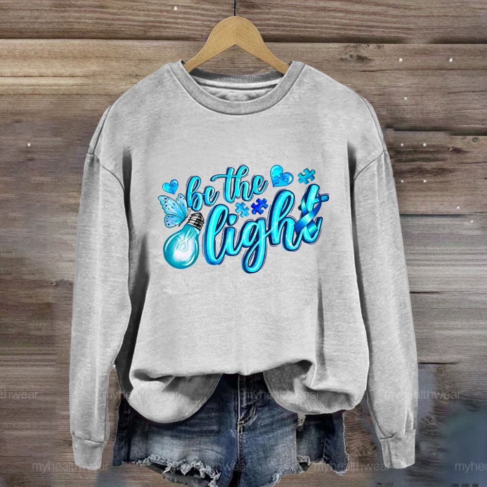 Be The Light Puzzle Butterfly Sweatshirt