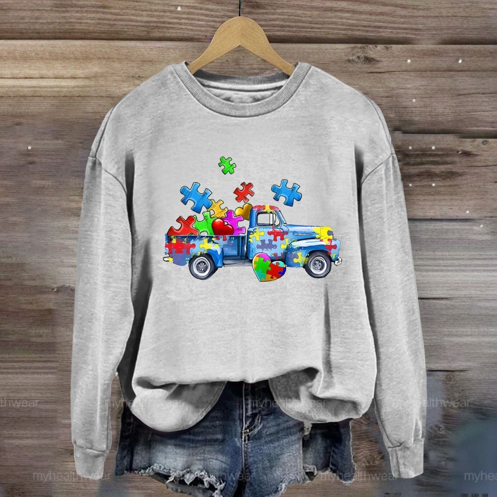 Puzzle Car Love Autism Sweatshirt