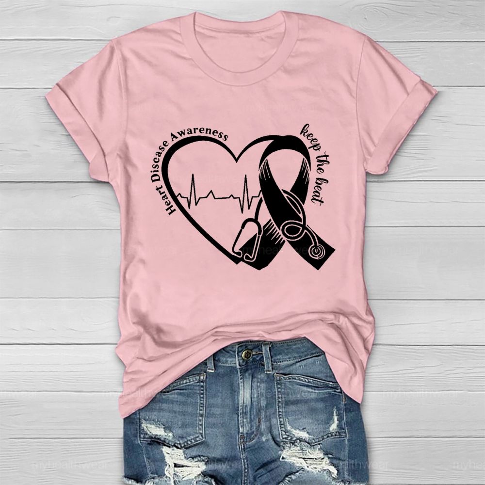 Heart Disease Awareness Keep The Beat  Healthwear T-shirt