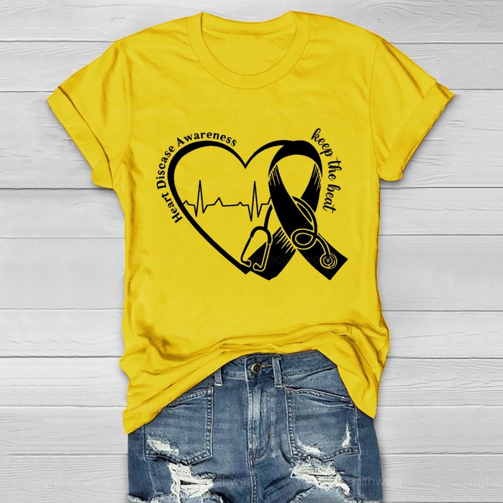 Heart Disease Awareness Keep The Beat  Healthwear T-shirt