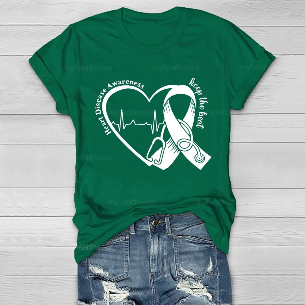 Heart Disease Awareness Keep The Beat  Healthwear T-shirt