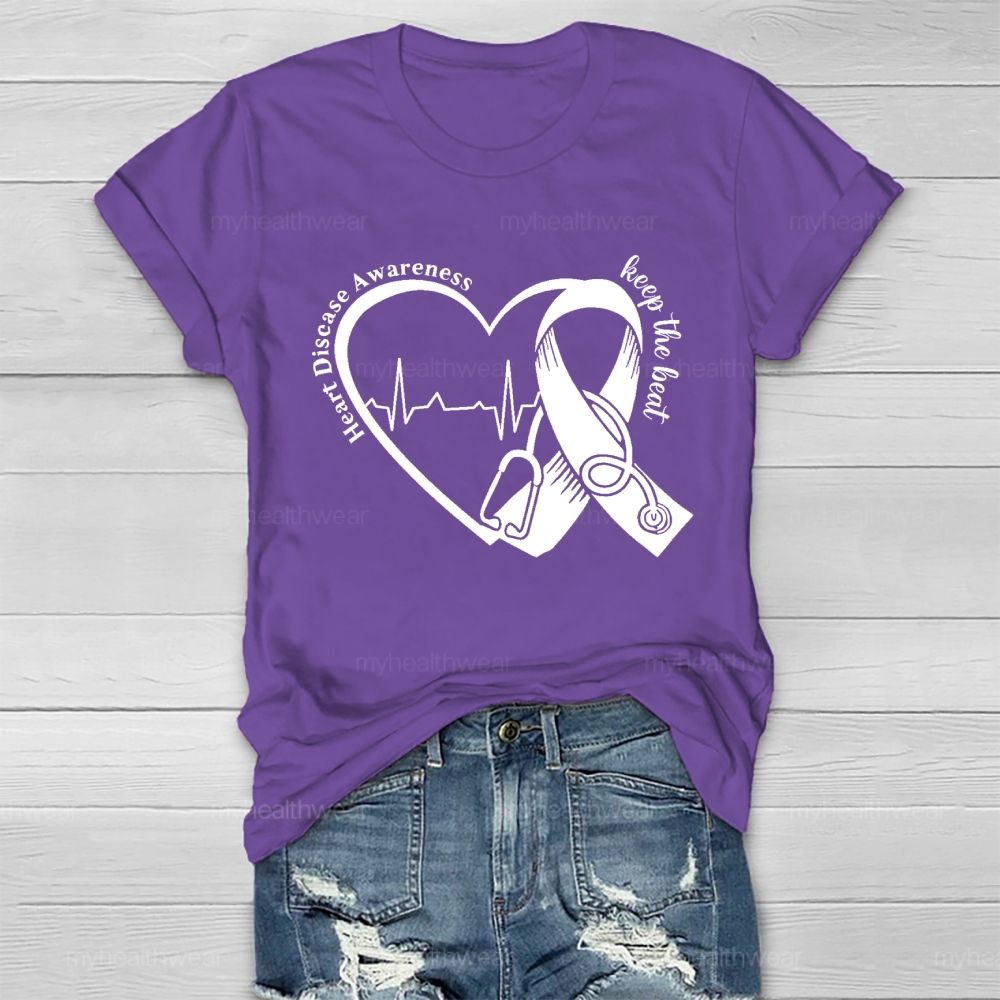 Heart Disease Awareness Keep The Beat  Healthwear T-shirt
