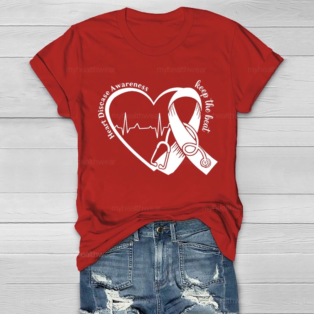 Heart Disease Awareness Keep The Beat  Healthwear T-shirt