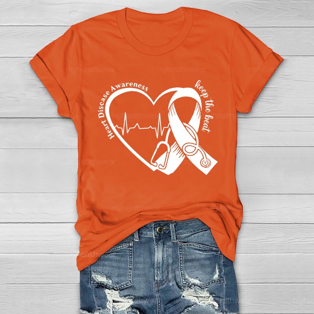 Heart Disease Awareness Keep The Beat  Healthwear T-shirt