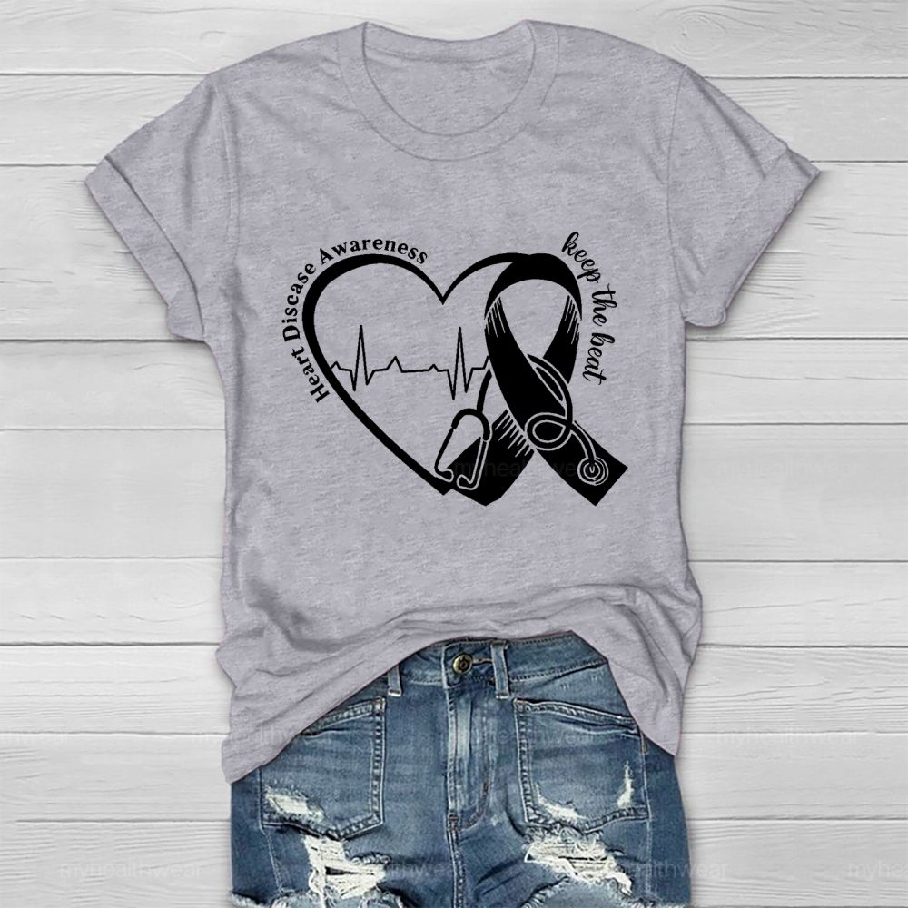Heart Disease Awareness Keep The Beat  Healthwear T-shirt