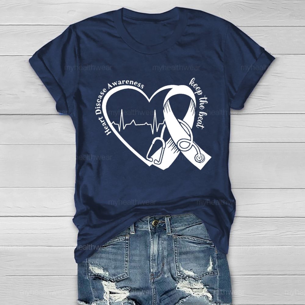 Heart Disease Awareness Keep The Beat  Healthwear T-shirt