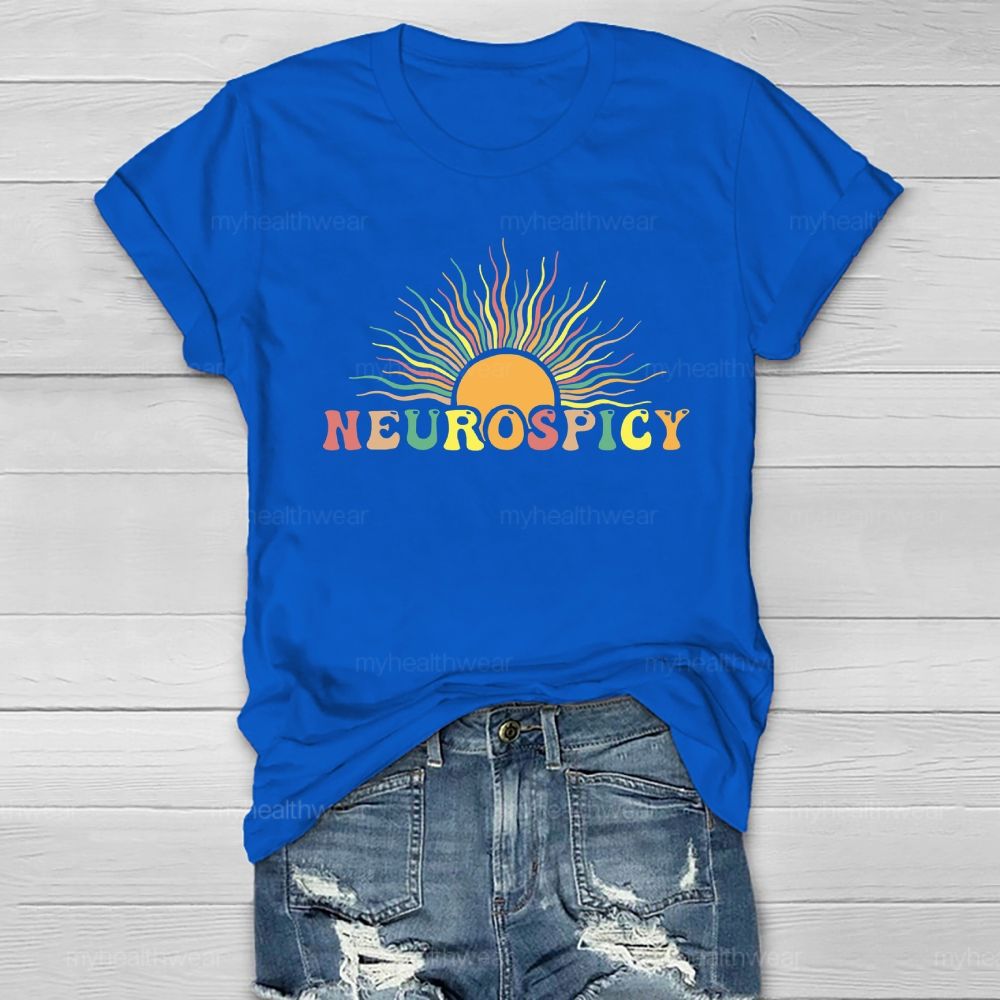 Neurospicy Sun Graphic Healthwear T-shirt