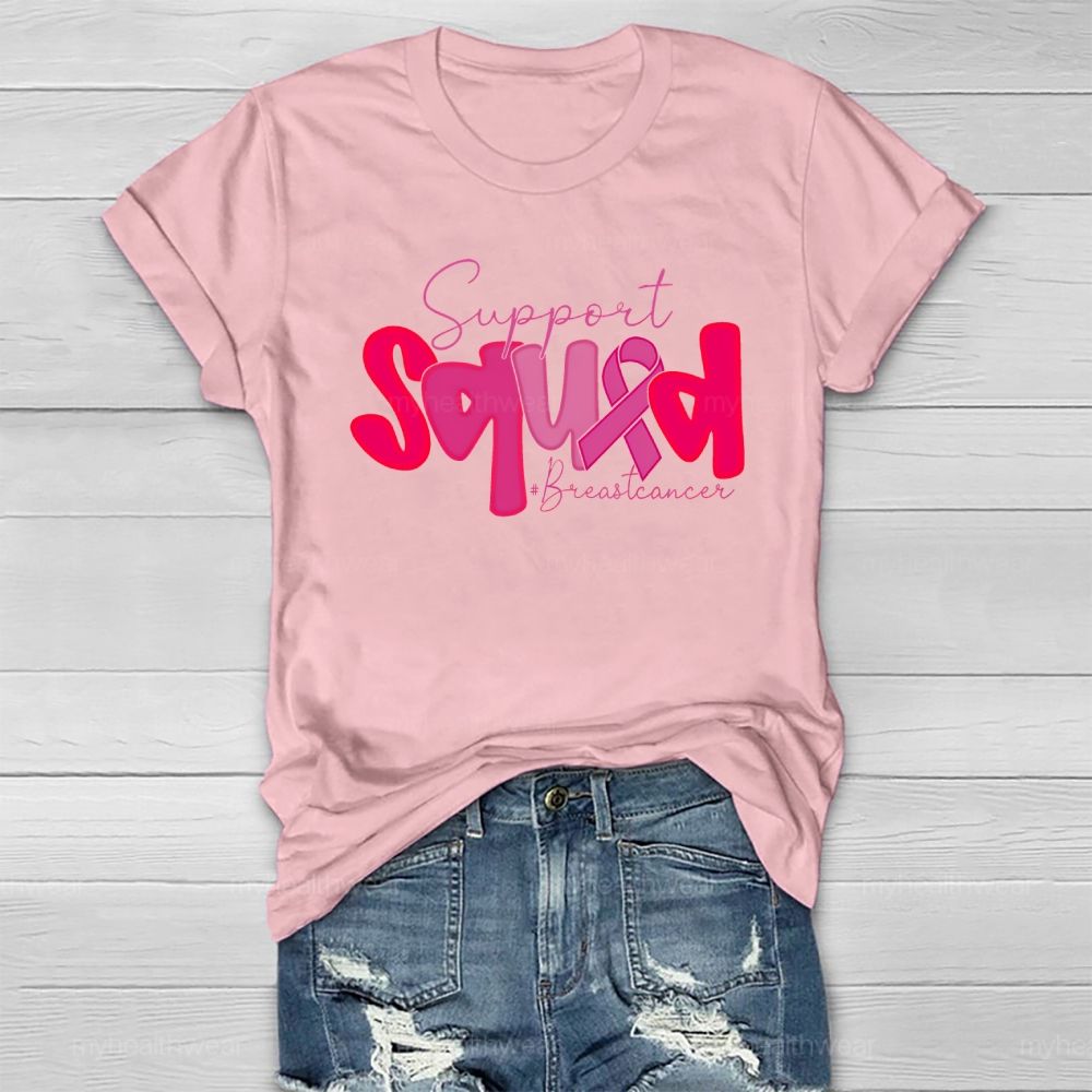 Support Squad Breast Cancer Awareness Letters Healthwear T-shirt