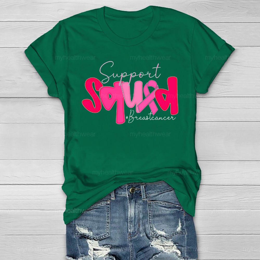 Support Squad Breast Cancer Awareness Letters Healthwear T-shirt