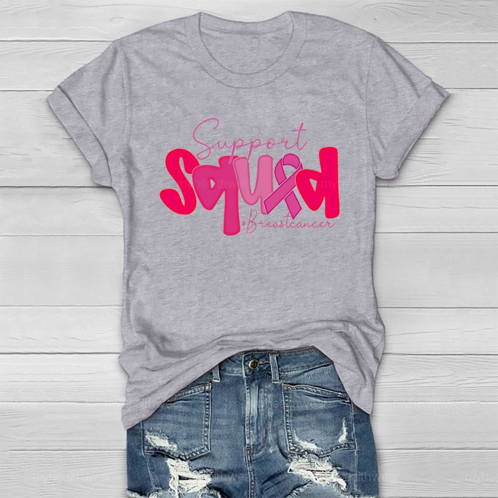 Support Squad Breast Cancer Awareness Letters Healthwear T-shirt