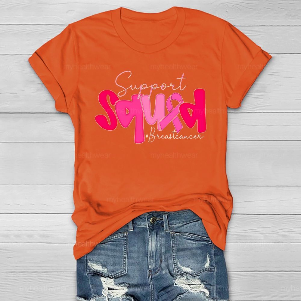 Support Squad Breast Cancer Awareness Letters Healthwear T-shirt