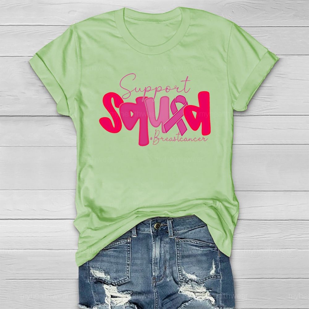 Support Squad Breast Cancer Awareness Letters Healthwear T-shirt