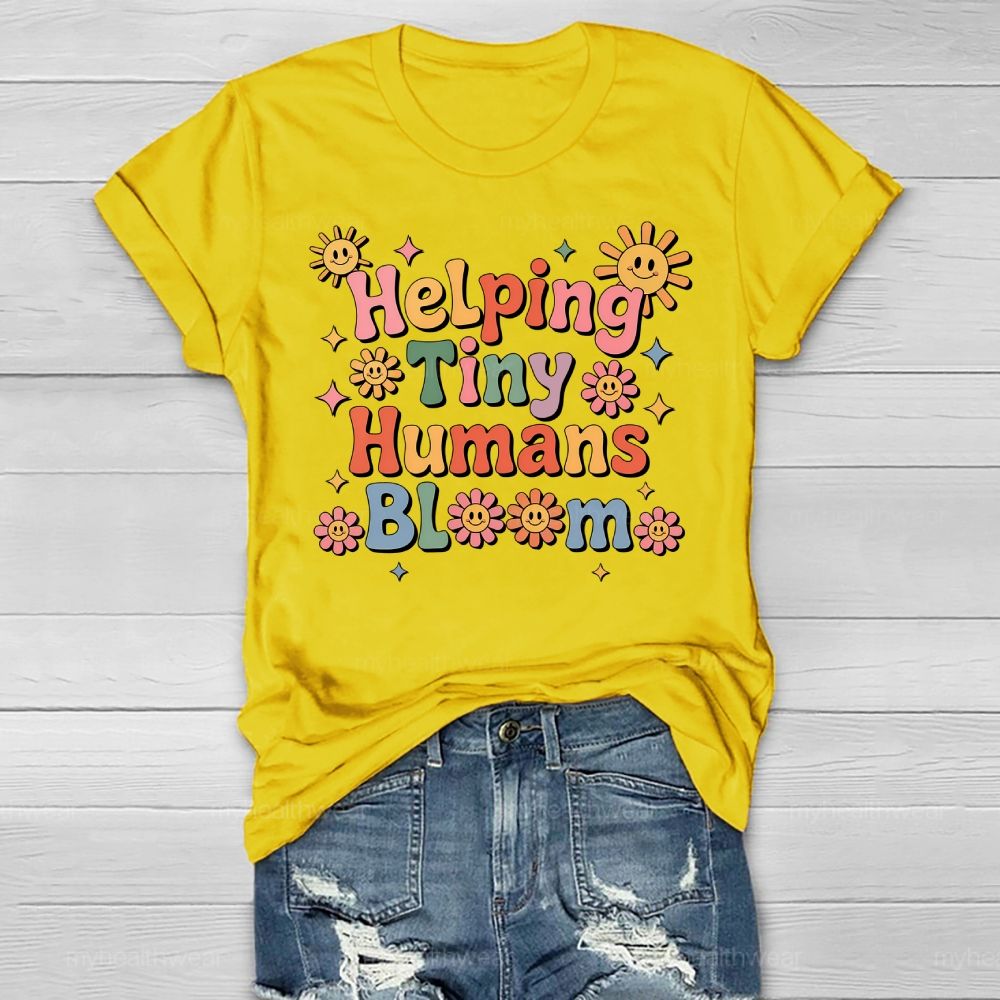Helping Tiny Humans Bloom Flowers Healthwear T-shirt