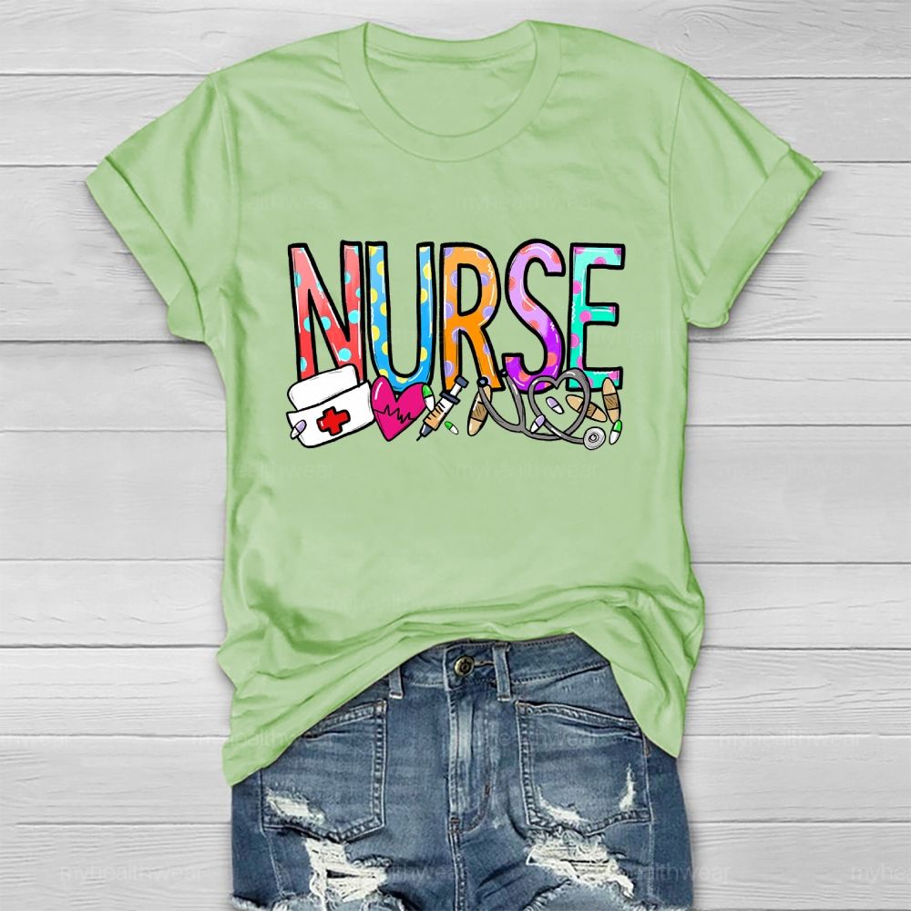 Nurse Stethoscope Love Healthwear T-shirt