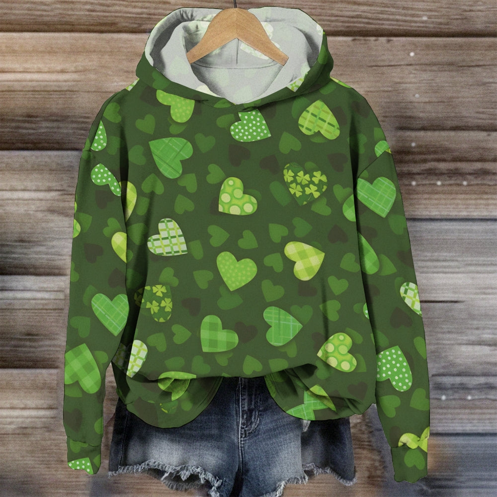 Lucky With Green Heart Hoodie