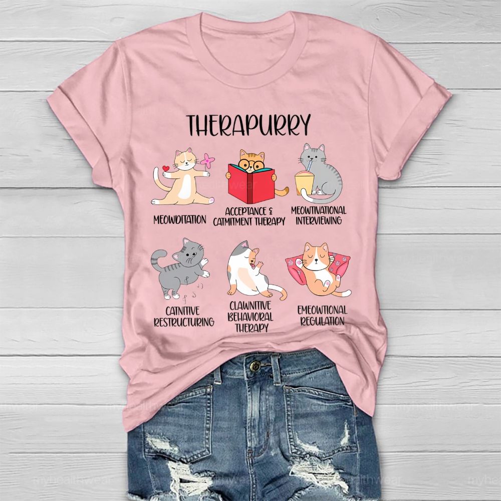 Therapurry Funny Cat Healthwear T-shirt