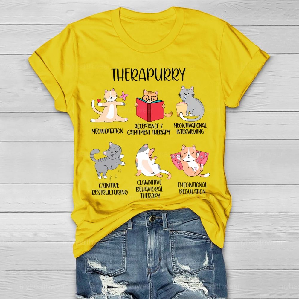 Therapurry Funny Cat Healthwear T-shirt