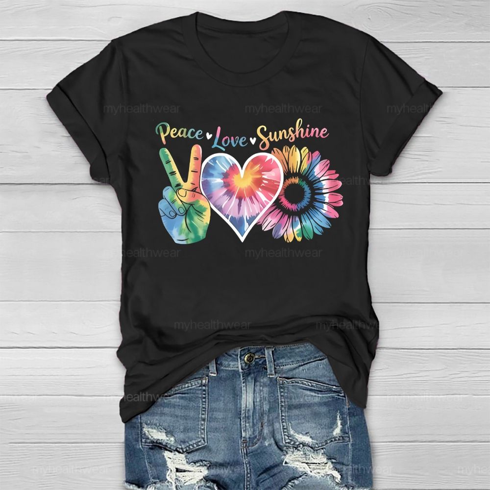 Peace Love Sunshine Sunflower Healthwear T-shirt