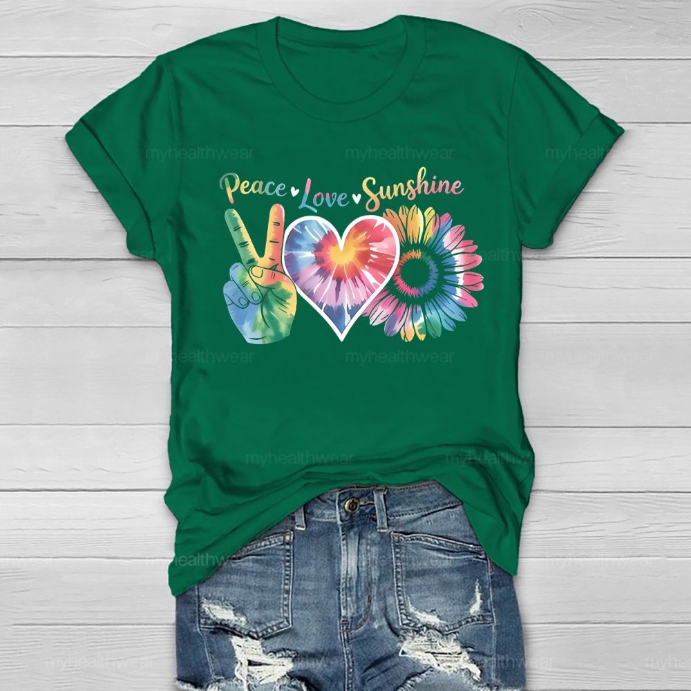 Peace Love Sunshine Sunflower Healthwear T-shirt