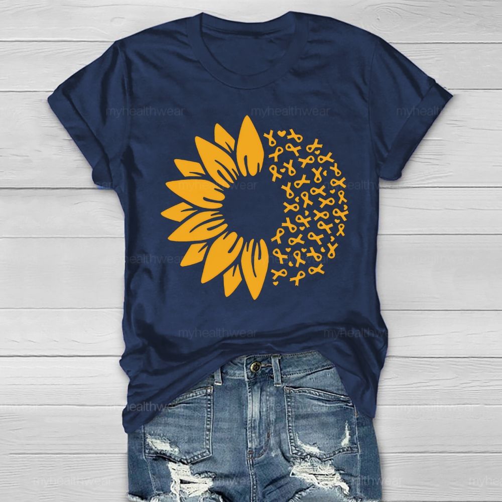 Yellow Ribbon Sunflower Healthwear T-shirt