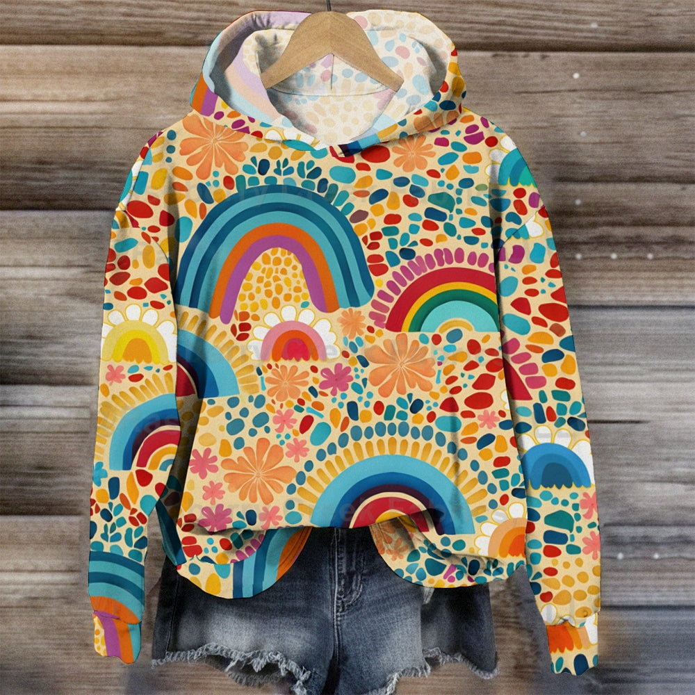 Floral Rainbow Hoodie