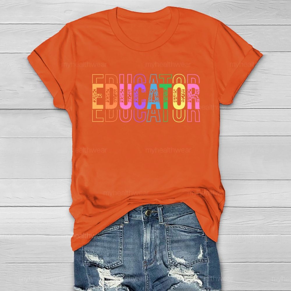 Educator Color Letters Healthwear T-shirt
