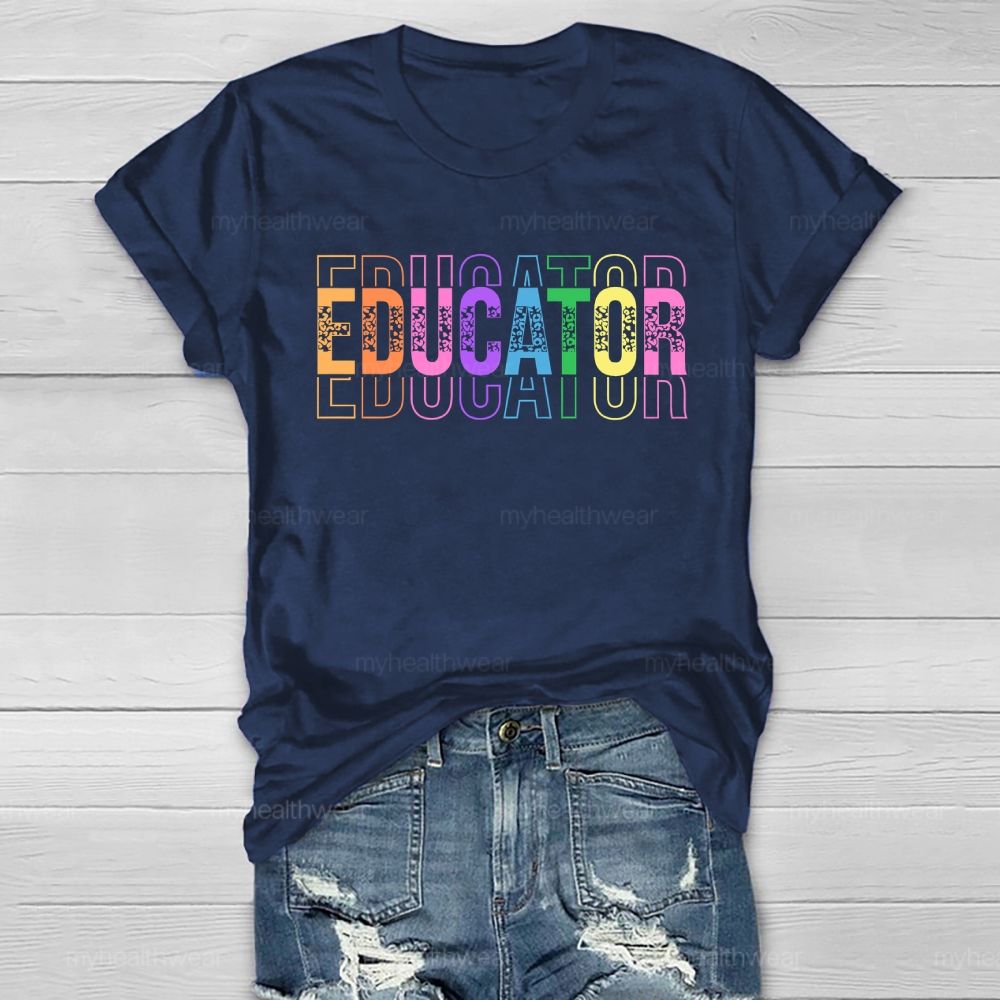 Educator Color Letters Healthwear T-shirt