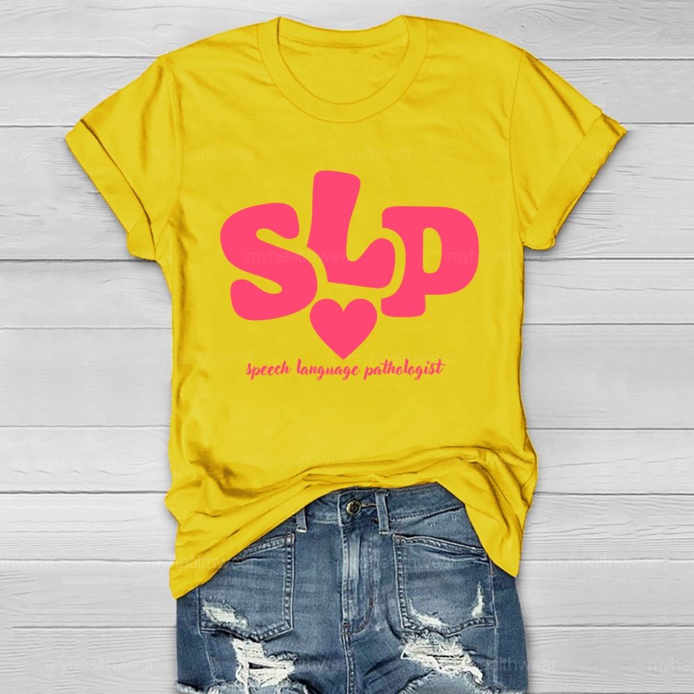 Speech Language Pathologist  SLP  Letters Healthwear T-shirt