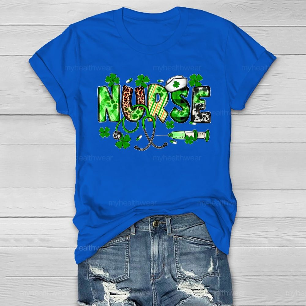 Clover Nurse Stethoscope Healthwear T-shirt