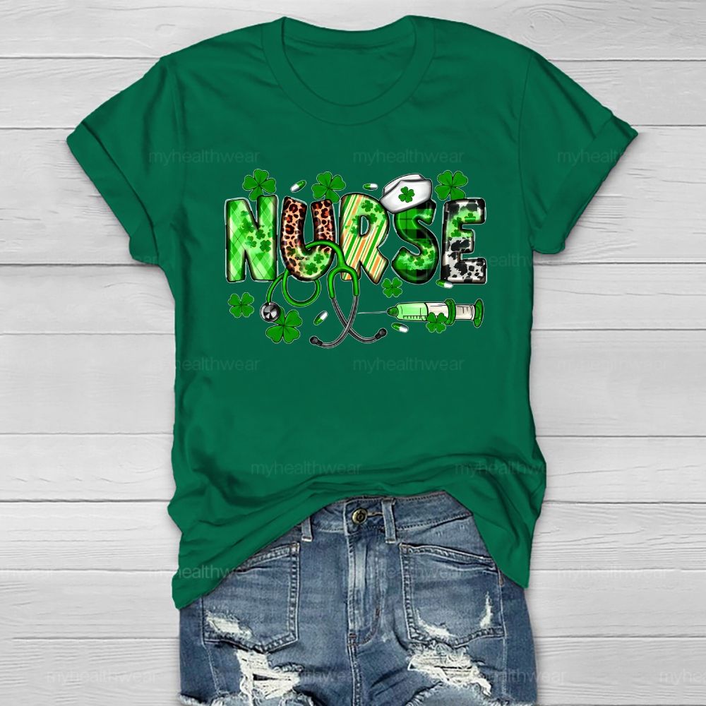 Clover Nurse Stethoscope Healthwear T-shirt