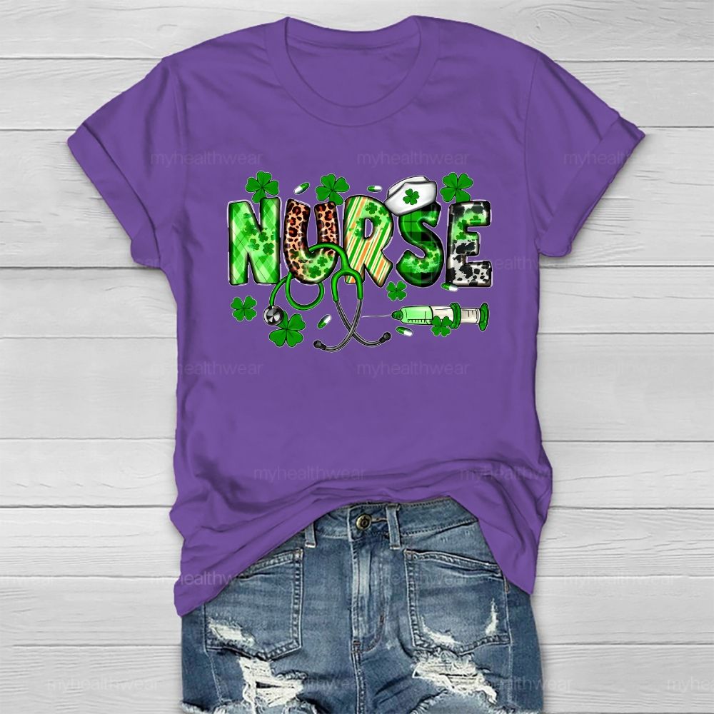 Clover Nurse Stethoscope Healthwear T-shirt