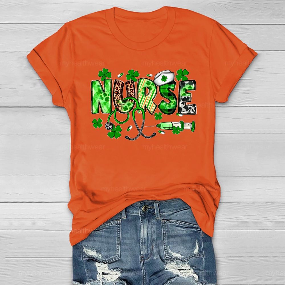 Clover Nurse Stethoscope Healthwear T-shirt