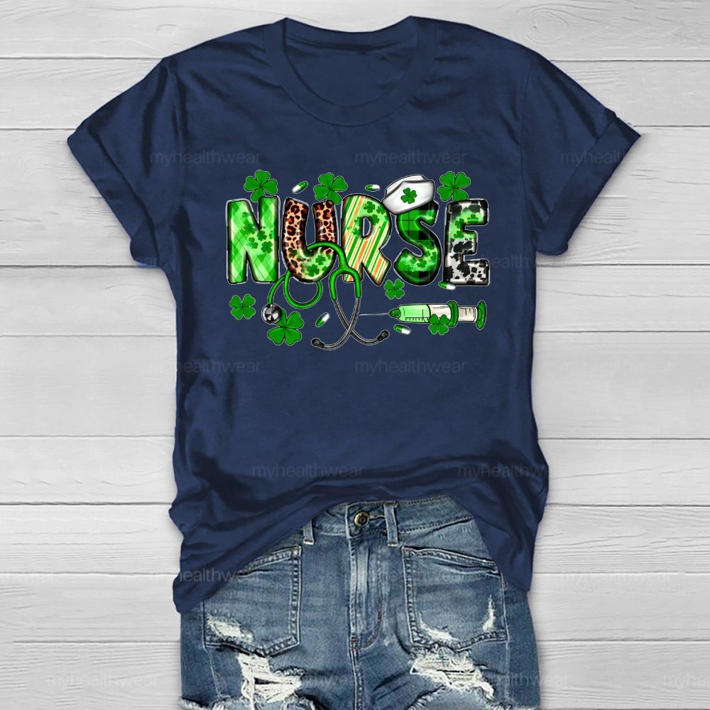 Clover Nurse Stethoscope Healthwear T-shirt