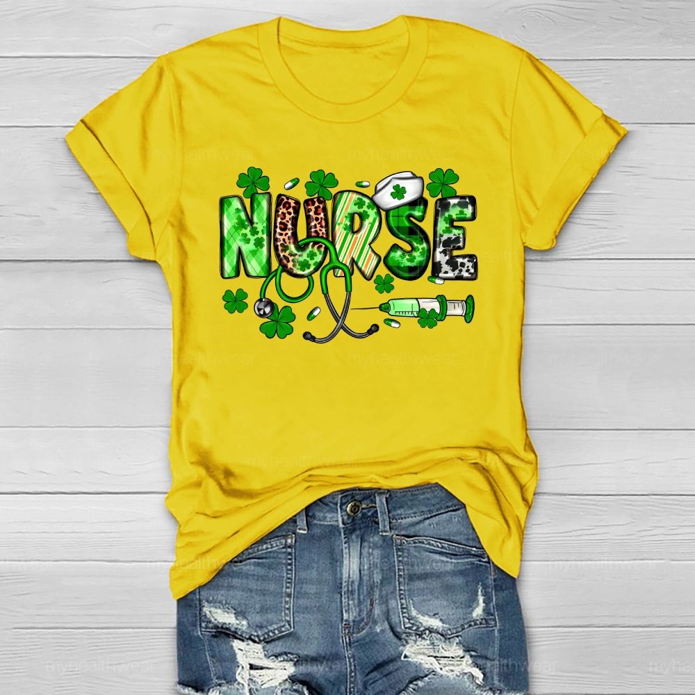 Clover Nurse Stethoscope Healthwear T-shirt