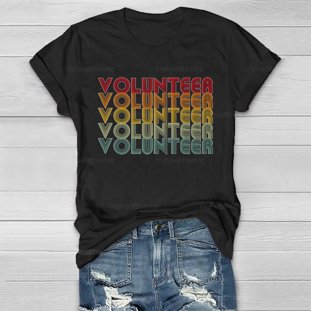Volunteer Color Letter Healthwear T-shirt