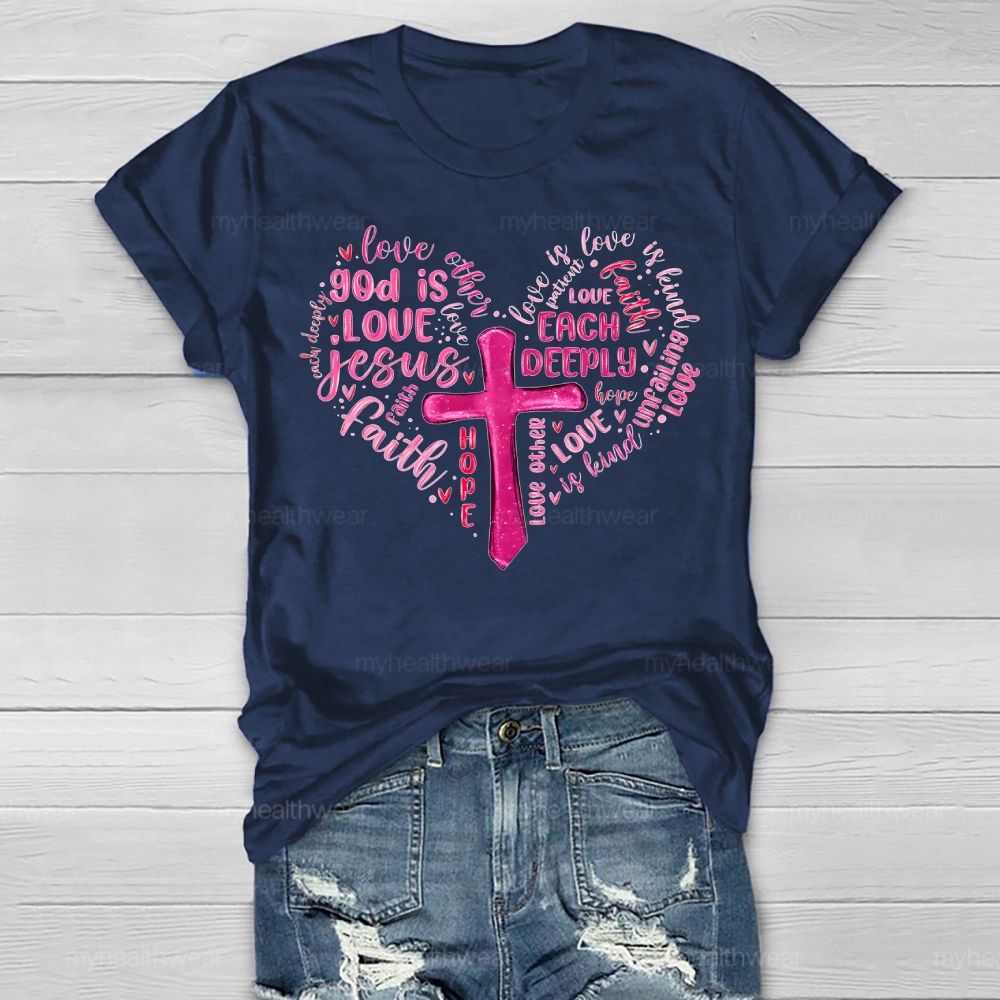 God Is Love Jesus Cross Healthwear T-shirt