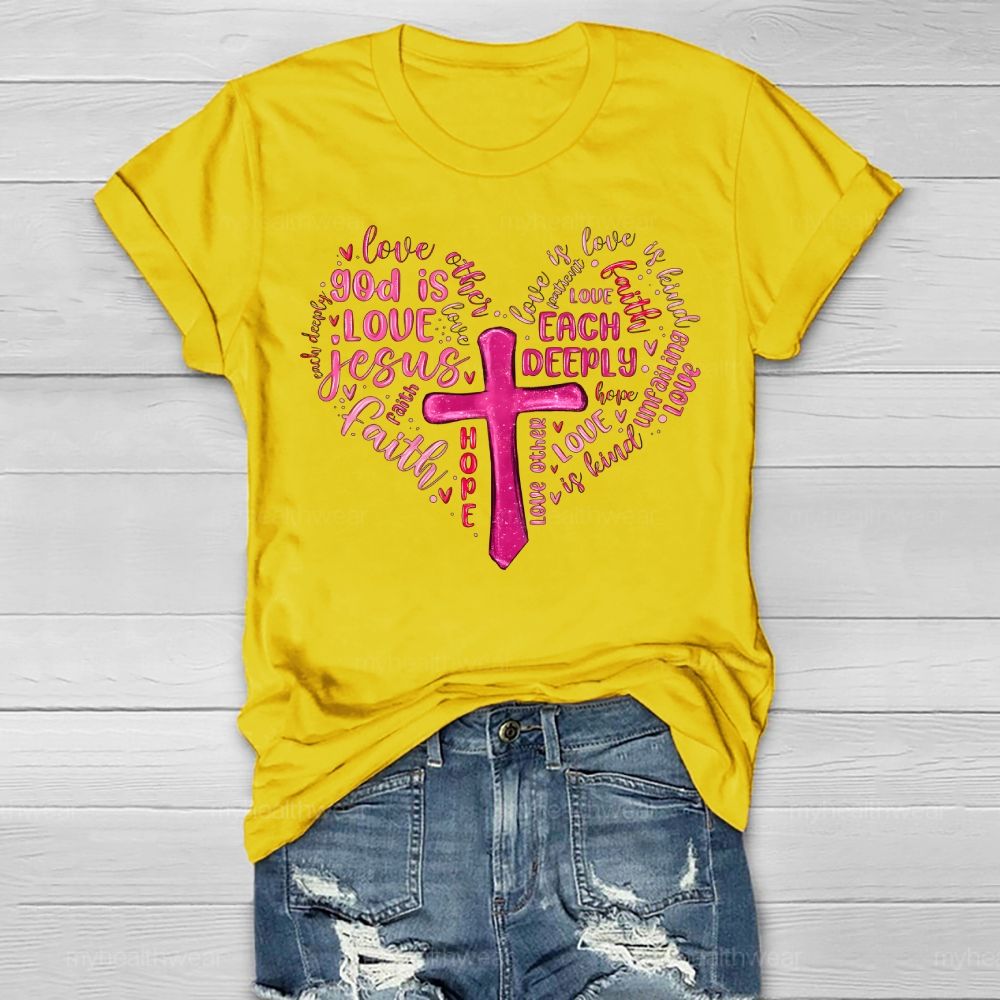 God Is Love Jesus Cross Healthwear T-shirt