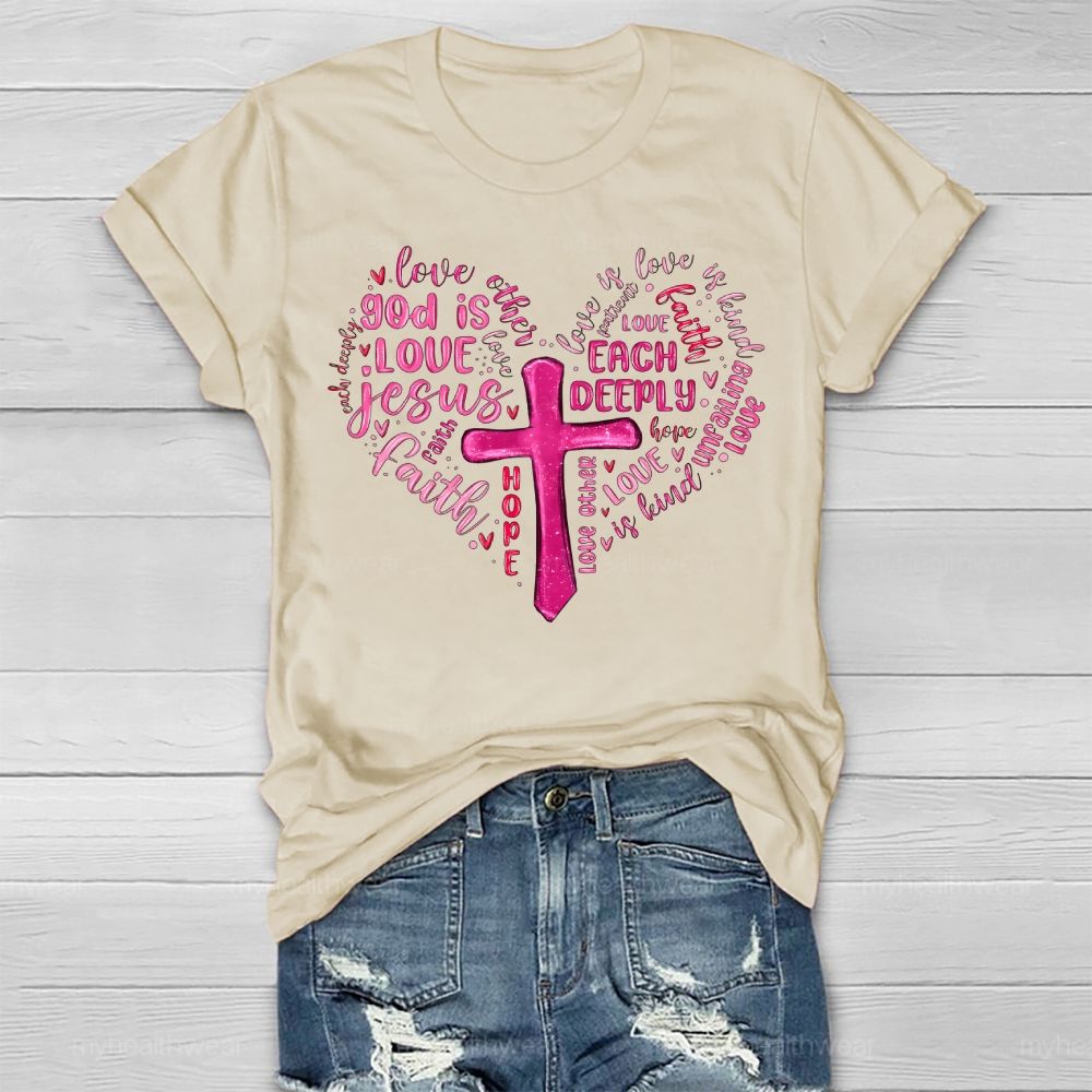 God Is Love Jesus Cross Healthwear T-shirt