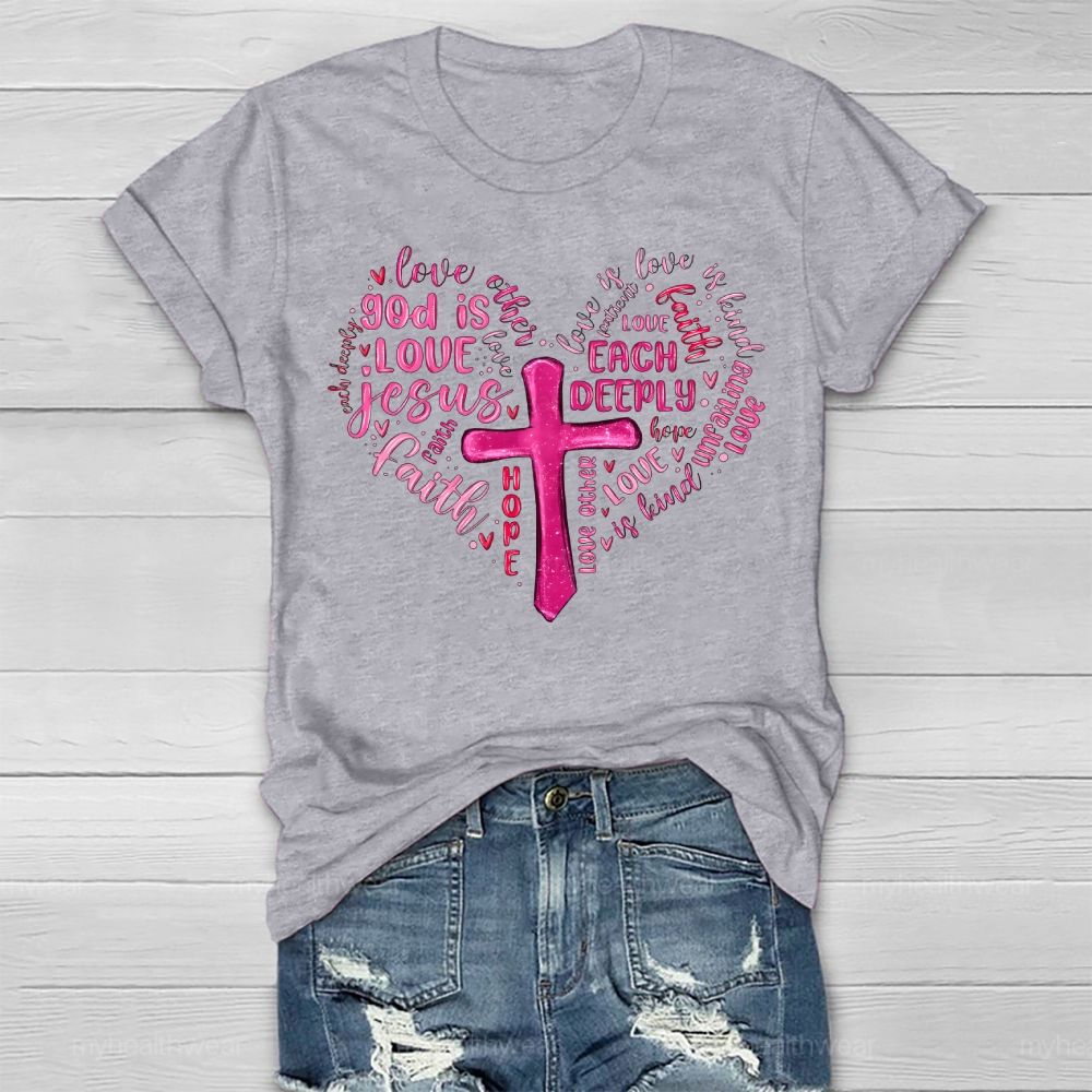 God Is Love Jesus Cross Healthwear T-shirt