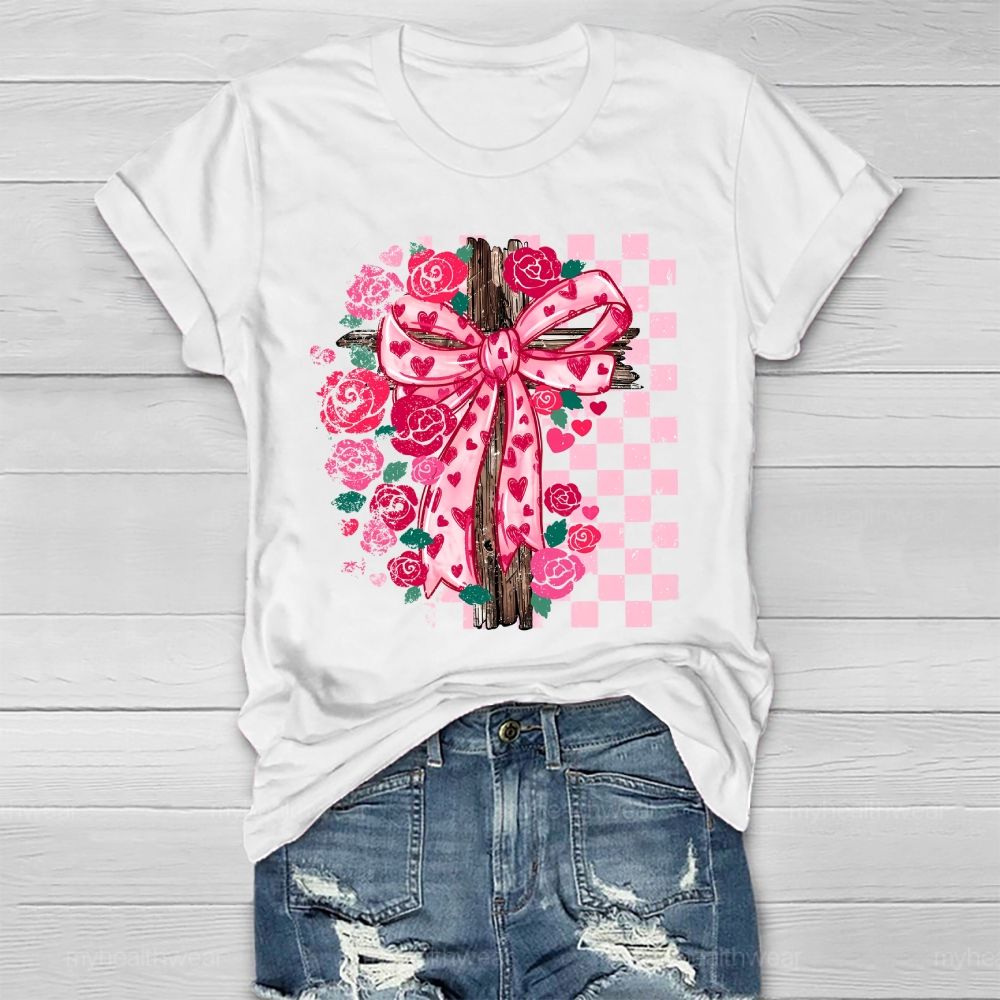 Cross Rose Valentine's Day Healthwear T-shirt
