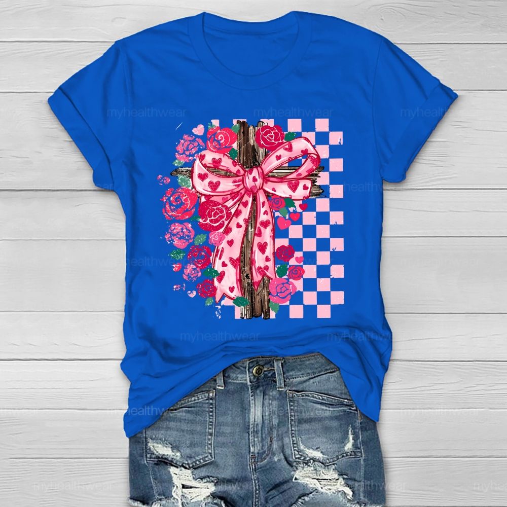 Cross Rose Valentine's Day Healthwear T-shirt