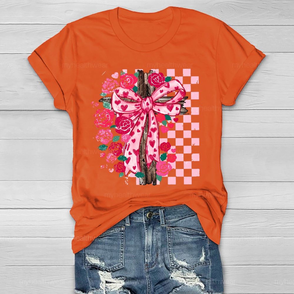 Cross Rose Valentine's Day Healthwear T-shirt