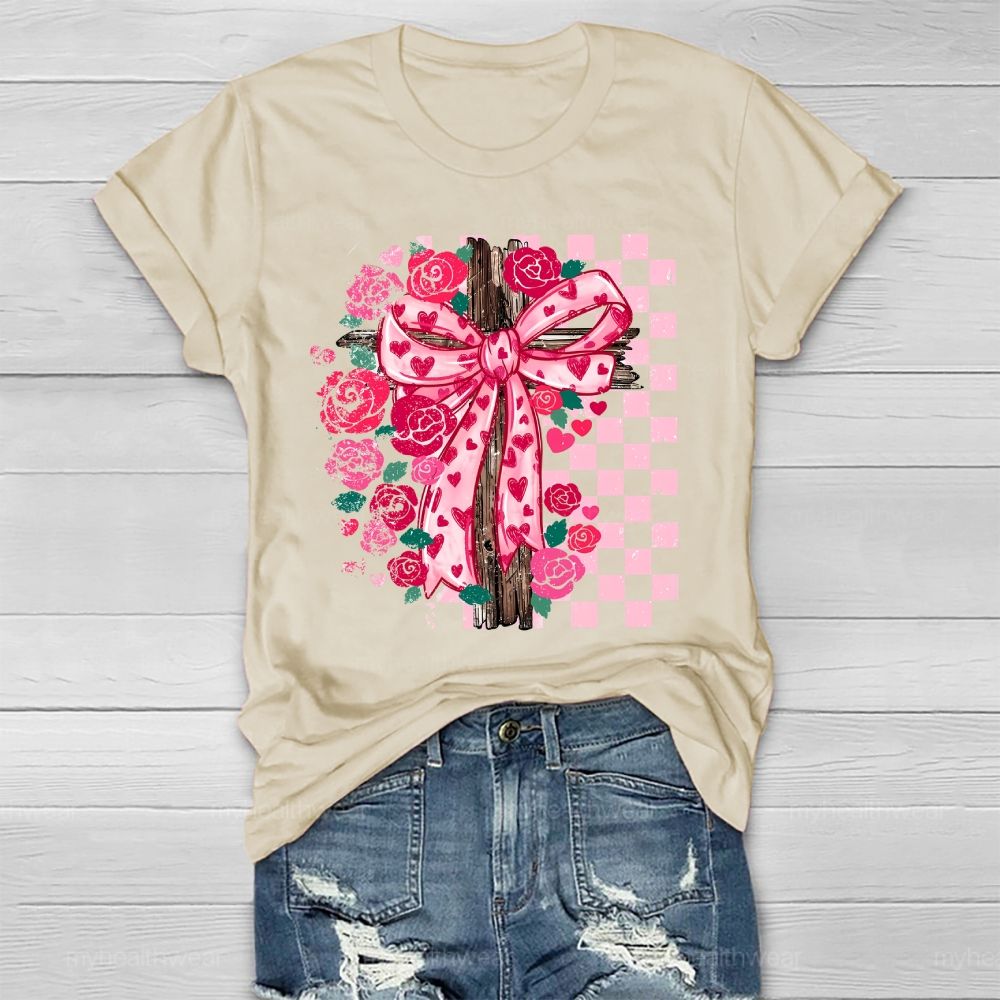 Cross Rose Valentine's Day Healthwear T-shirt